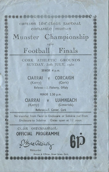 GAA Programme 1950